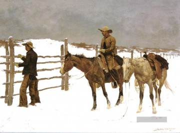 Indianer und Cowboy Werke - Cowboy in Stall im Winter